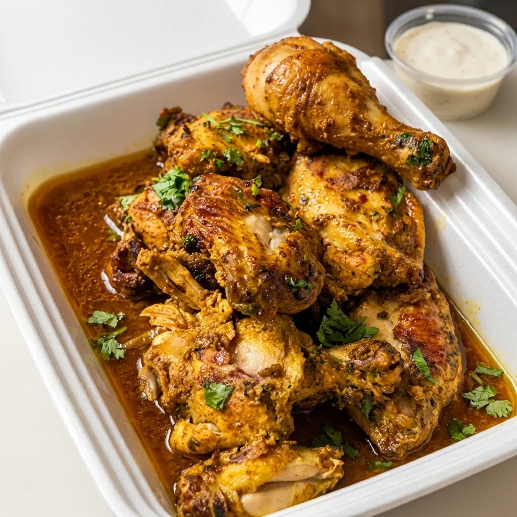 Tandoori chicken tikka at Walker Lake Meats Edmonton smoky marinated chicken BBQ